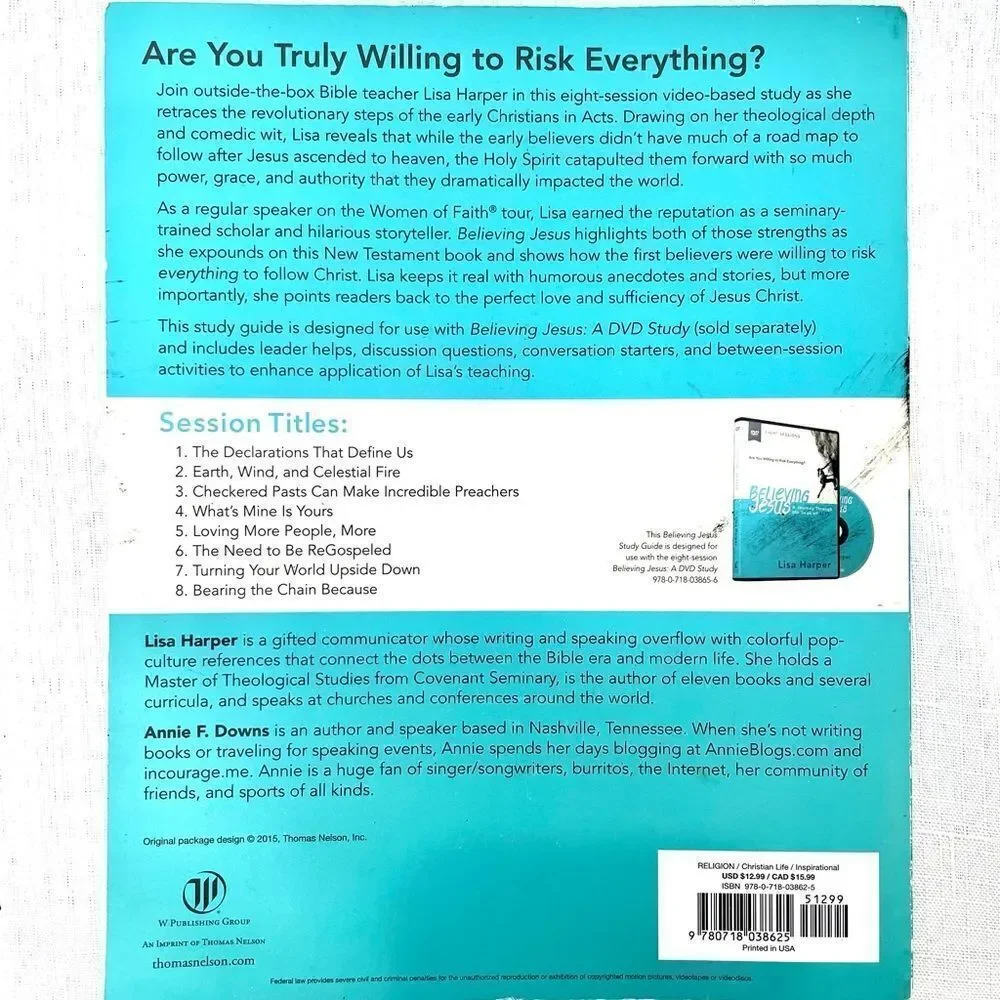 Acts Believing Jesus Book and Workbook Bible Study Lisa Harper